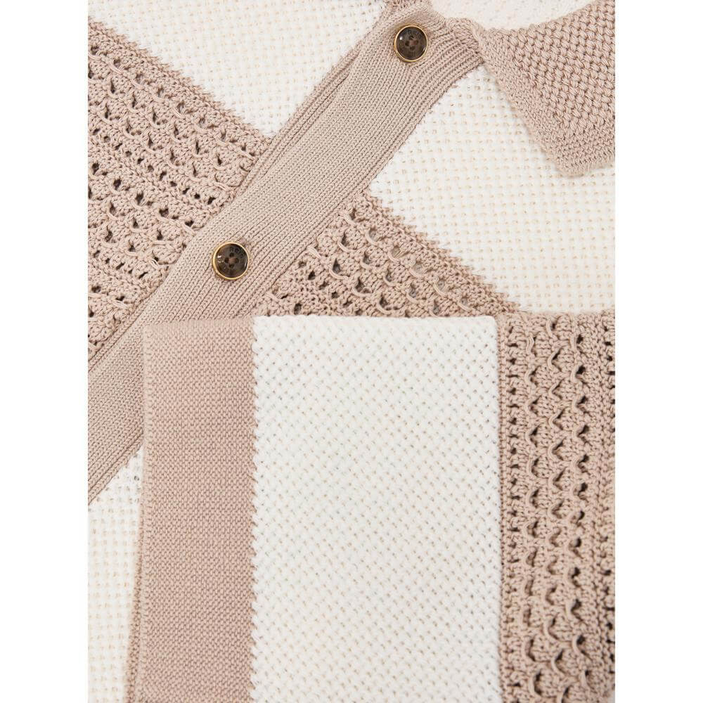 REISS Marek Cotton Block-Stripe Knitted Shirt